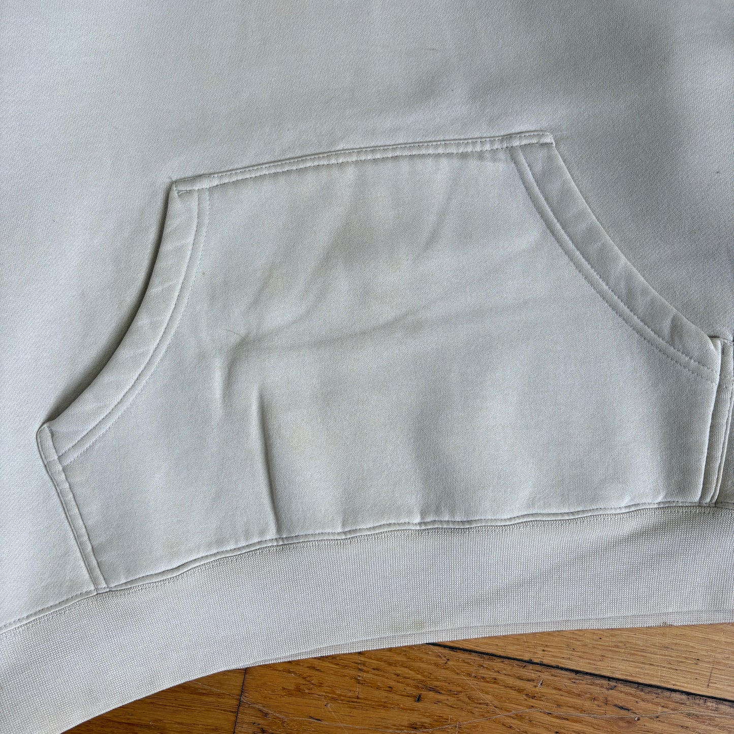 Vintage Champion Boxy Heavyweight Cream Hoodie Embroidered Sweatshirt - L