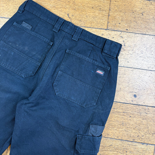 Vintage Dickies Workwear Black Carpenter Baggy Shorts - 30