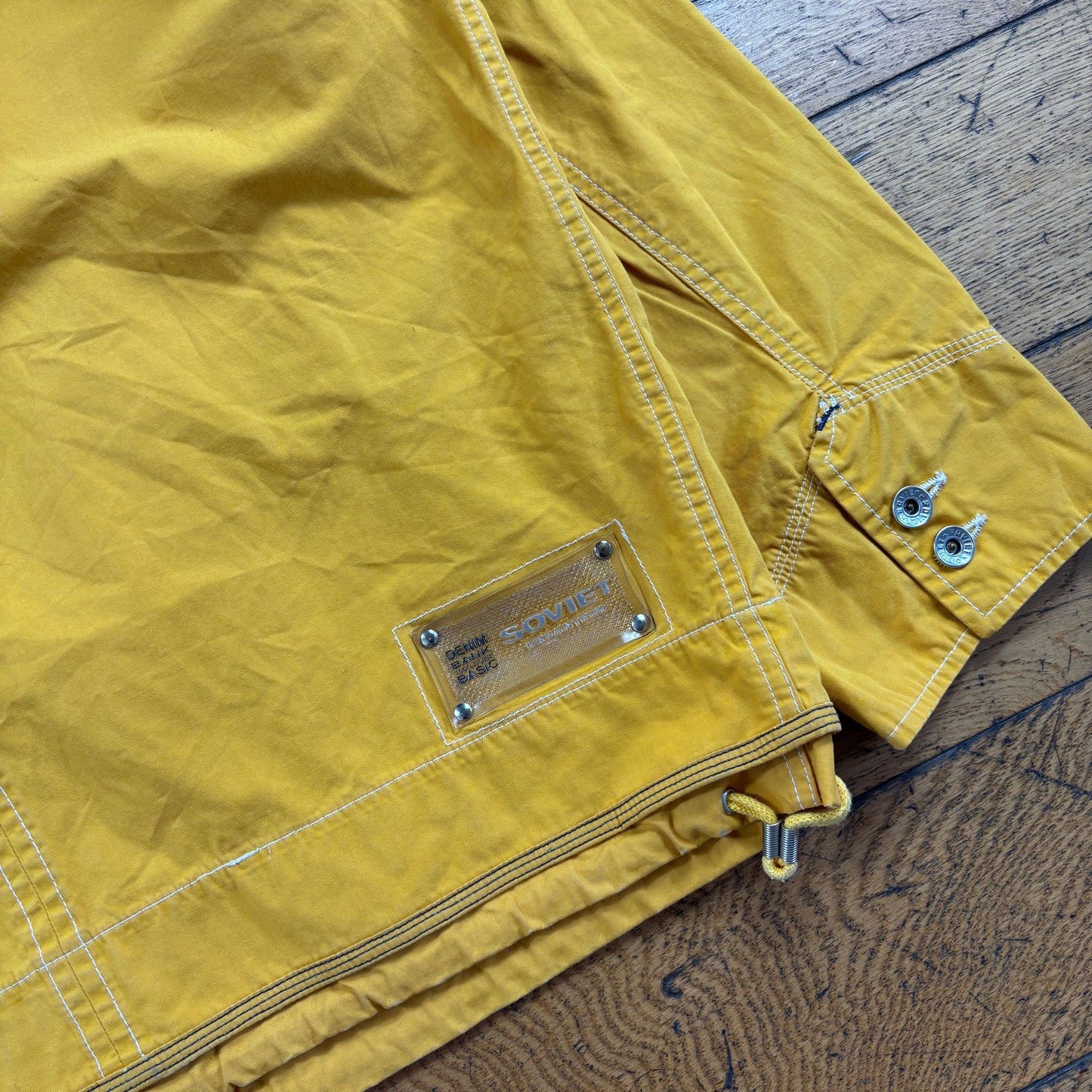 Vintage Soviet Urban Tribe Yellow Fireman Clasp Jacket Coat - XL