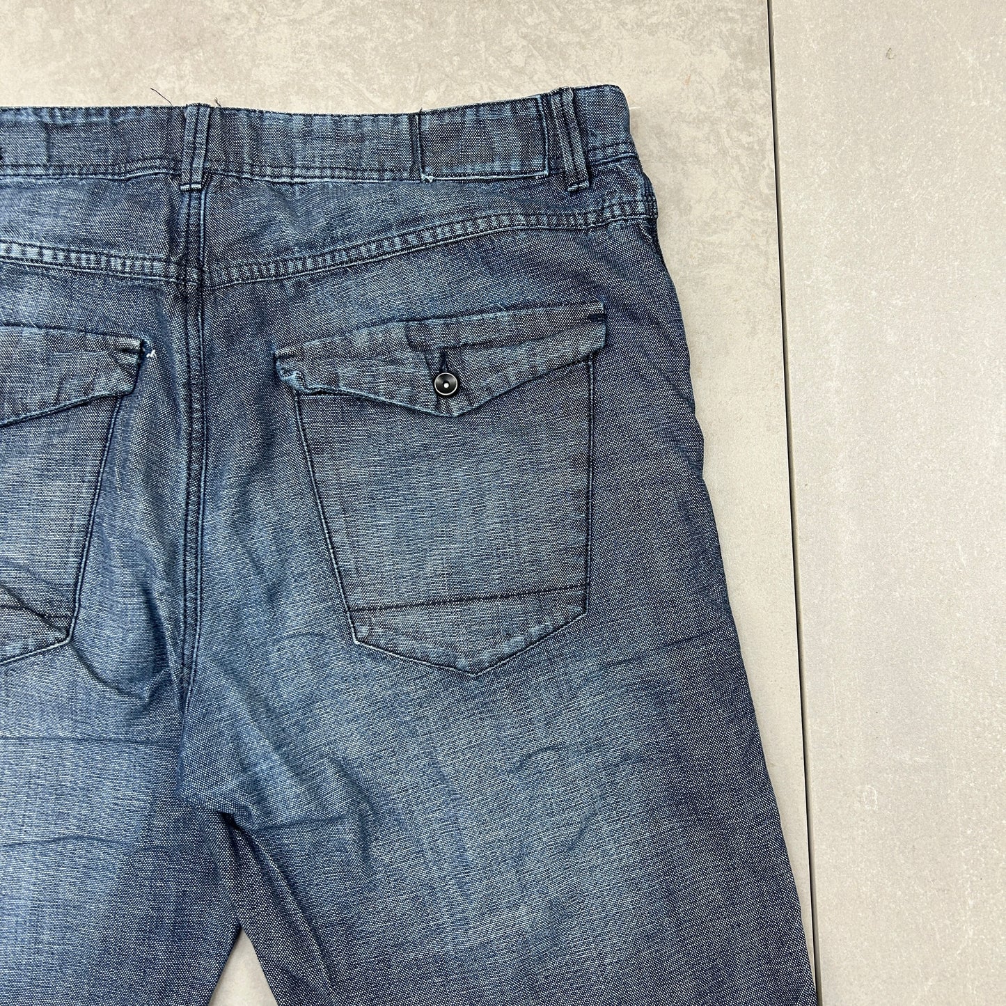 Vintage Embroidered Hip Hop Blue Shorts Jorts - 36
