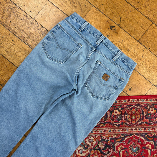 Vintage Carhartt Workwear Carpenter Baggy Blue Jeans - 34