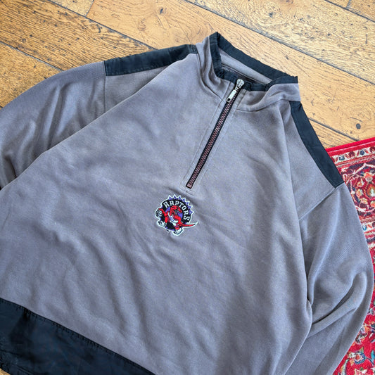 Vintage NBA Raptors Grey Embroidered Sweatshirt - 2XL