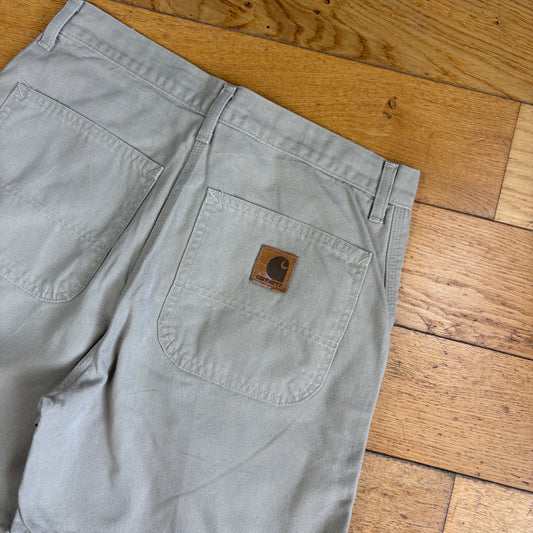 Vintage Carhartt Cream Workwear Baggy Carpenter Shorts - 31