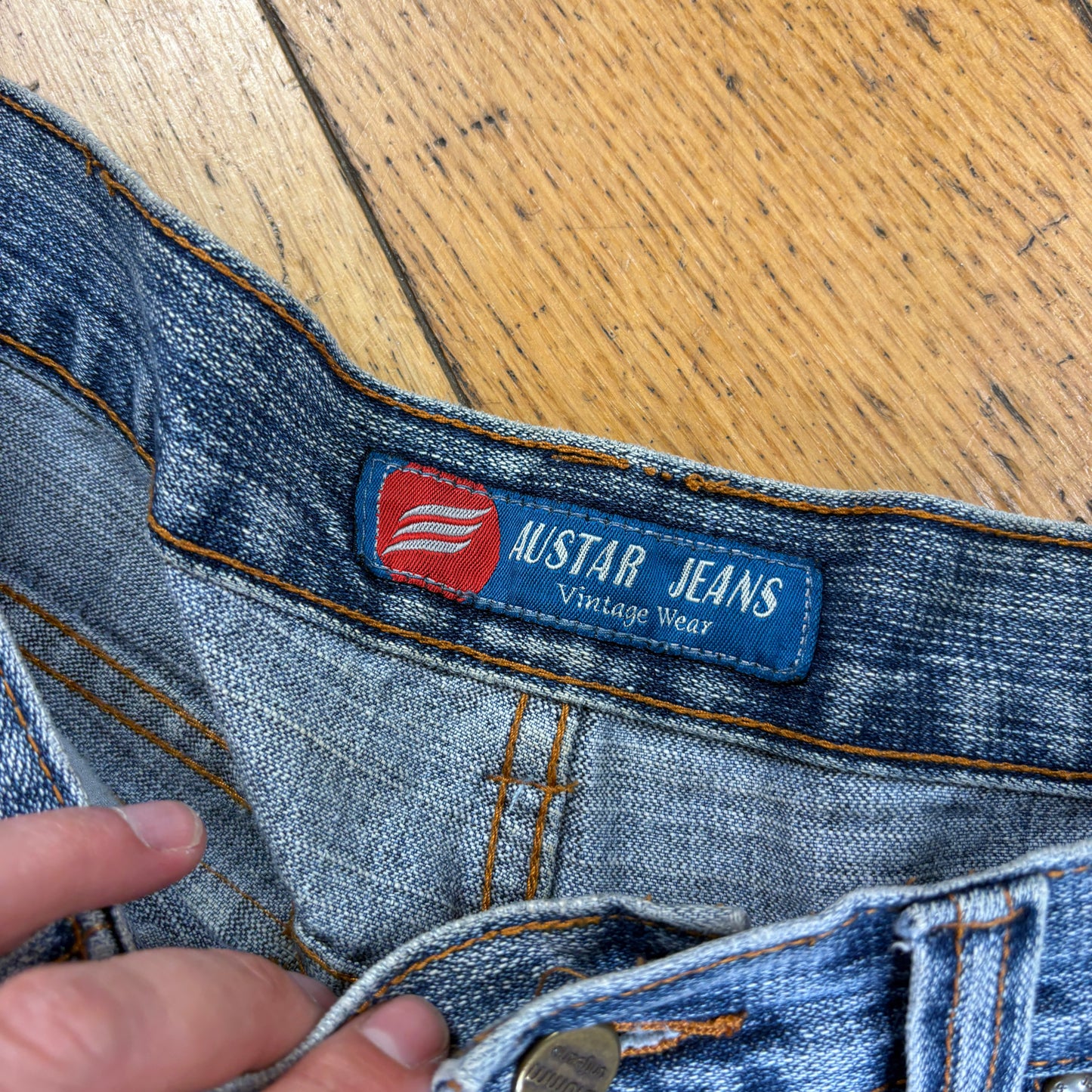 Vintage Embroidered Hip Hop Blue Baggy Shorts Jorts - 36