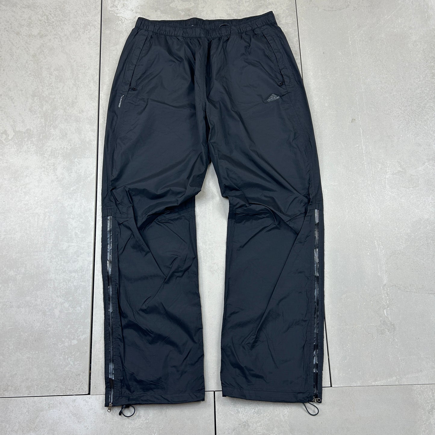 Vintage Adidas Black Baggy Tracksuit Sweatpants Track Pants Bottoms - L