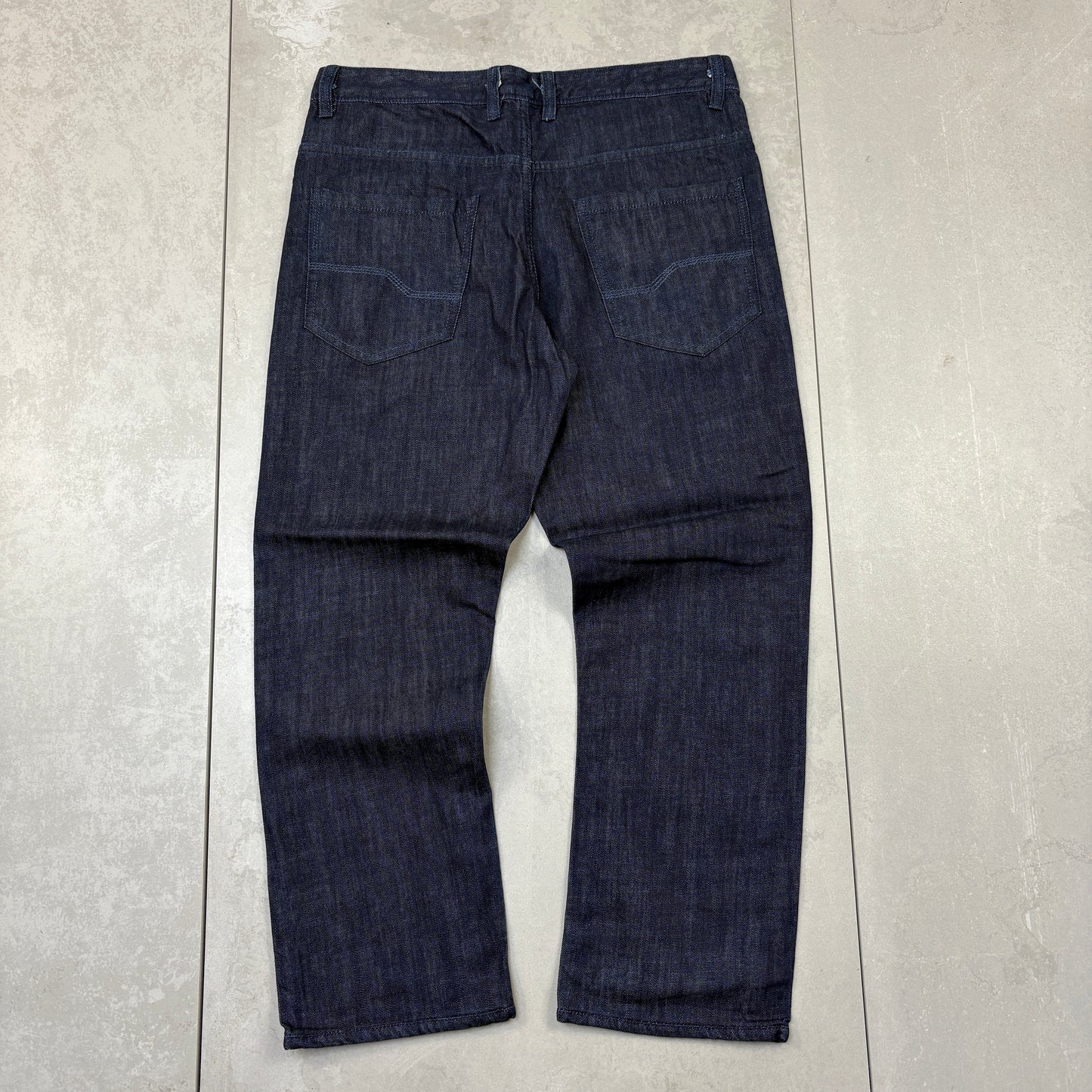 Vintage Embroidered Hip Hop Straight Blue Jeans - 34