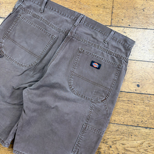Vintage Dickies Workwear Carpenter Brown Baggy Shorts - 38