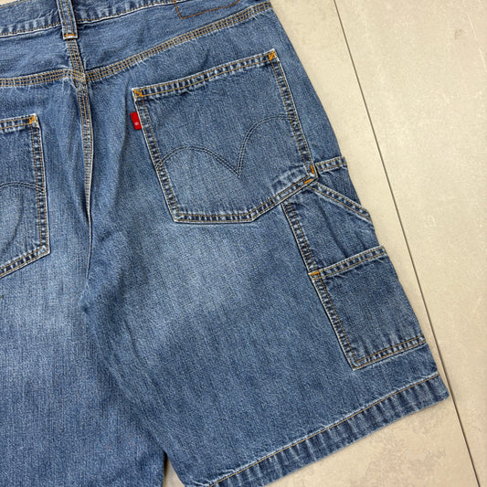 Vintage Levis Carpenter Blue Baggy Denim Shorts - 36
