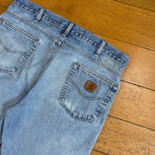 Vintage Carhartt Blue Workwear Baggy Carpenter Jorts Shorts - 35