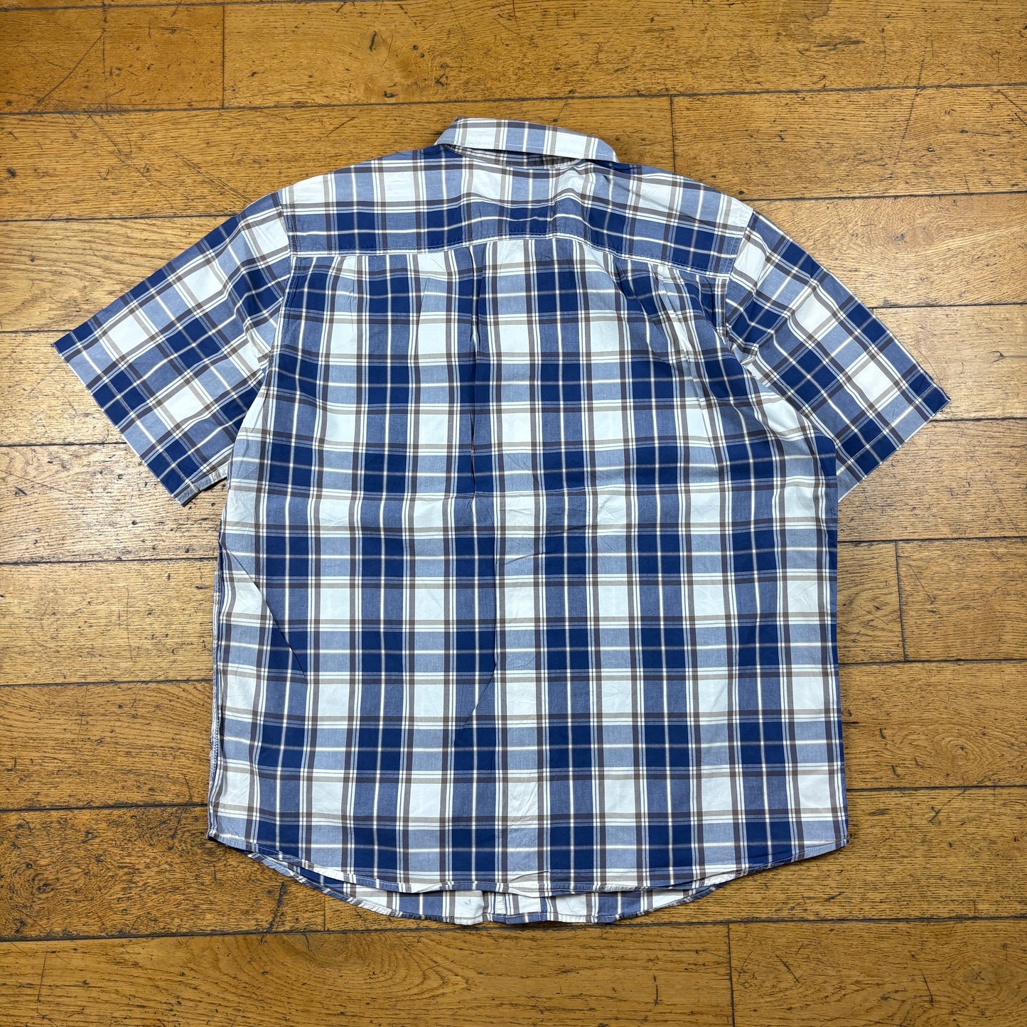 Vintage Carhartt Blue Check Short Sleeve Shirt - XL