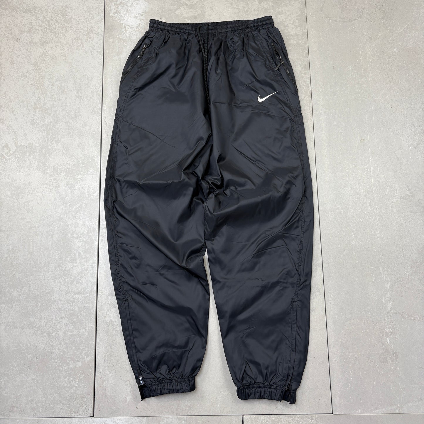 Vintage Nike Black Baggy Tracksuit Sweatpants Track Pants Bottoms - S