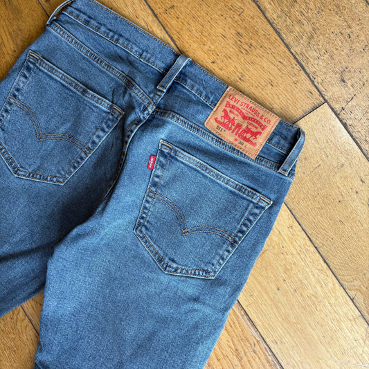 Vintage Levis 511 Slim Blue Denim Shorts - 30