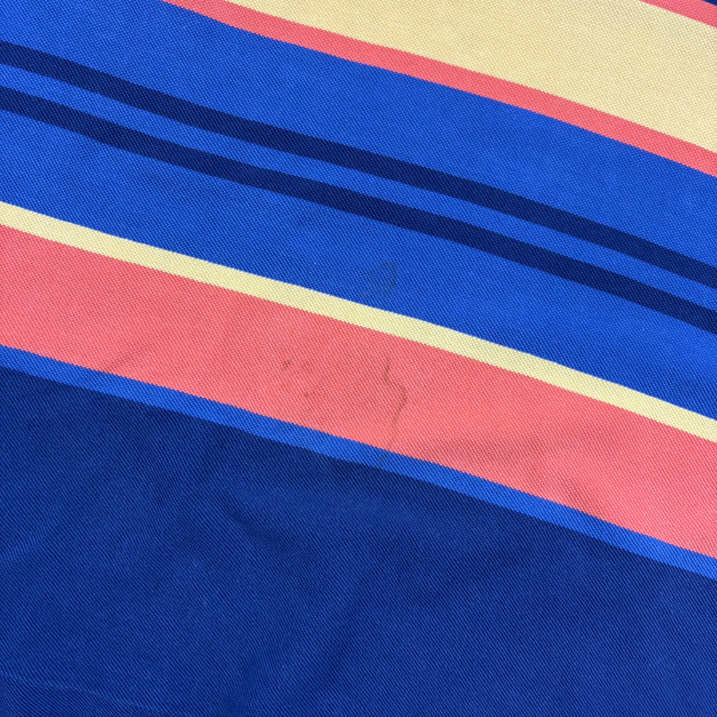 Vintage Lacoste Navy Orange Stripe Polo T-Shirt - XL