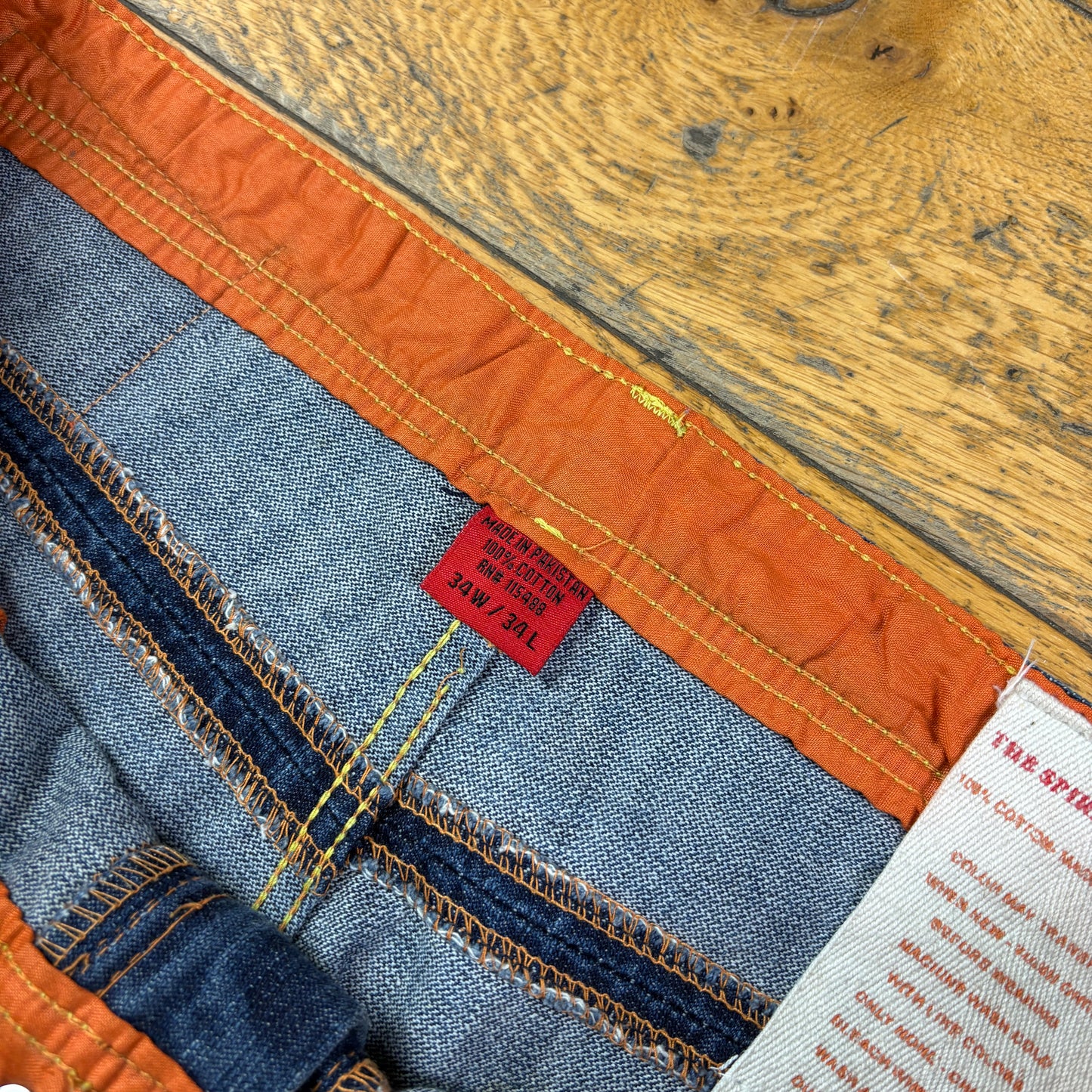 Vintage Blue Embroidered Y2K Hip Hop Baggy Jeans - 38