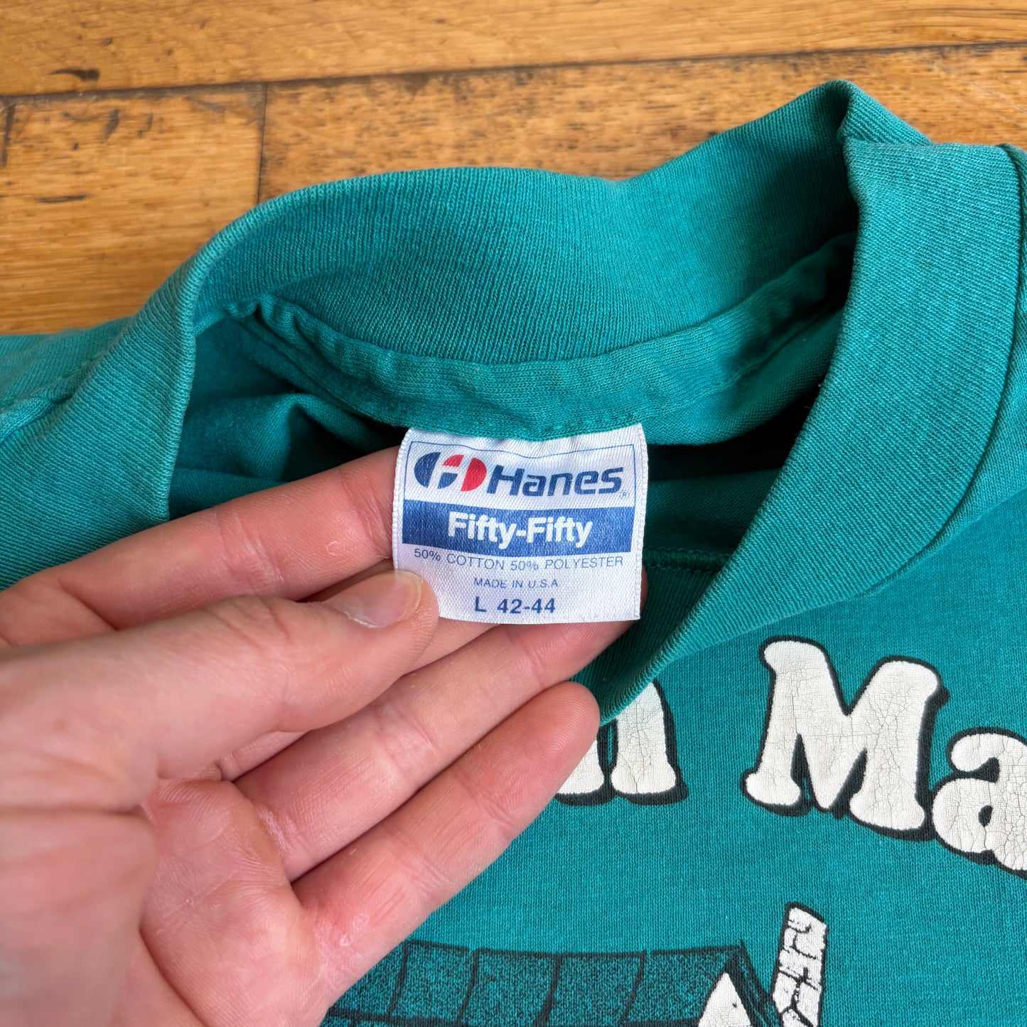 Vintage 90s Blue Single Stitch Graphic T-Shirt - S