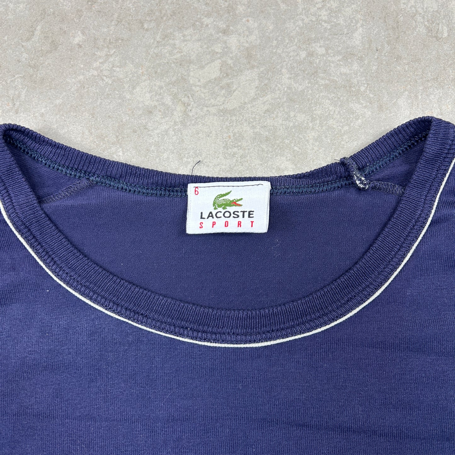 Vintage Lacoste Embroidered Navy Blue T-Shirt - XL