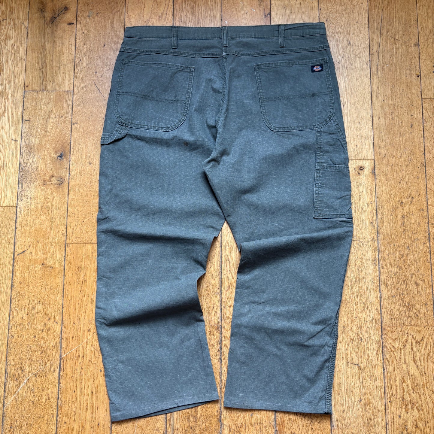 Vintage Dickies Workwear Carpenter Green Khaki Baggy Trousers - 40