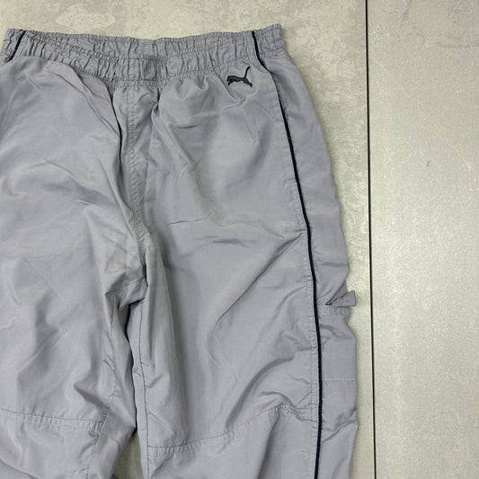 Vintage Puma Grey Baggy Tracksuit Sweatpants Track Pants Bottoms - S