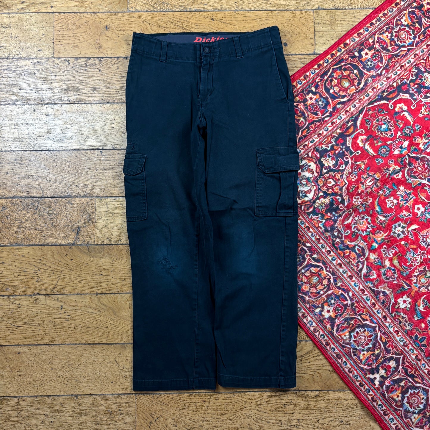 Vintage Dickies 874 Black Skate Cargo Trousers - 30