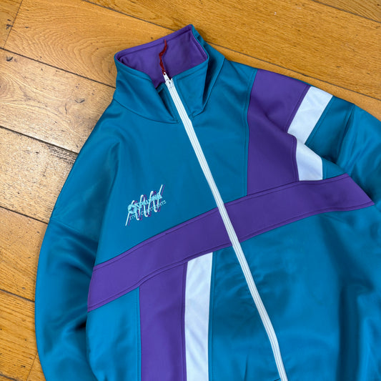 Vintage 90s Spalding Blue Tracksuit Track Shell Windbreaker Jacket - L