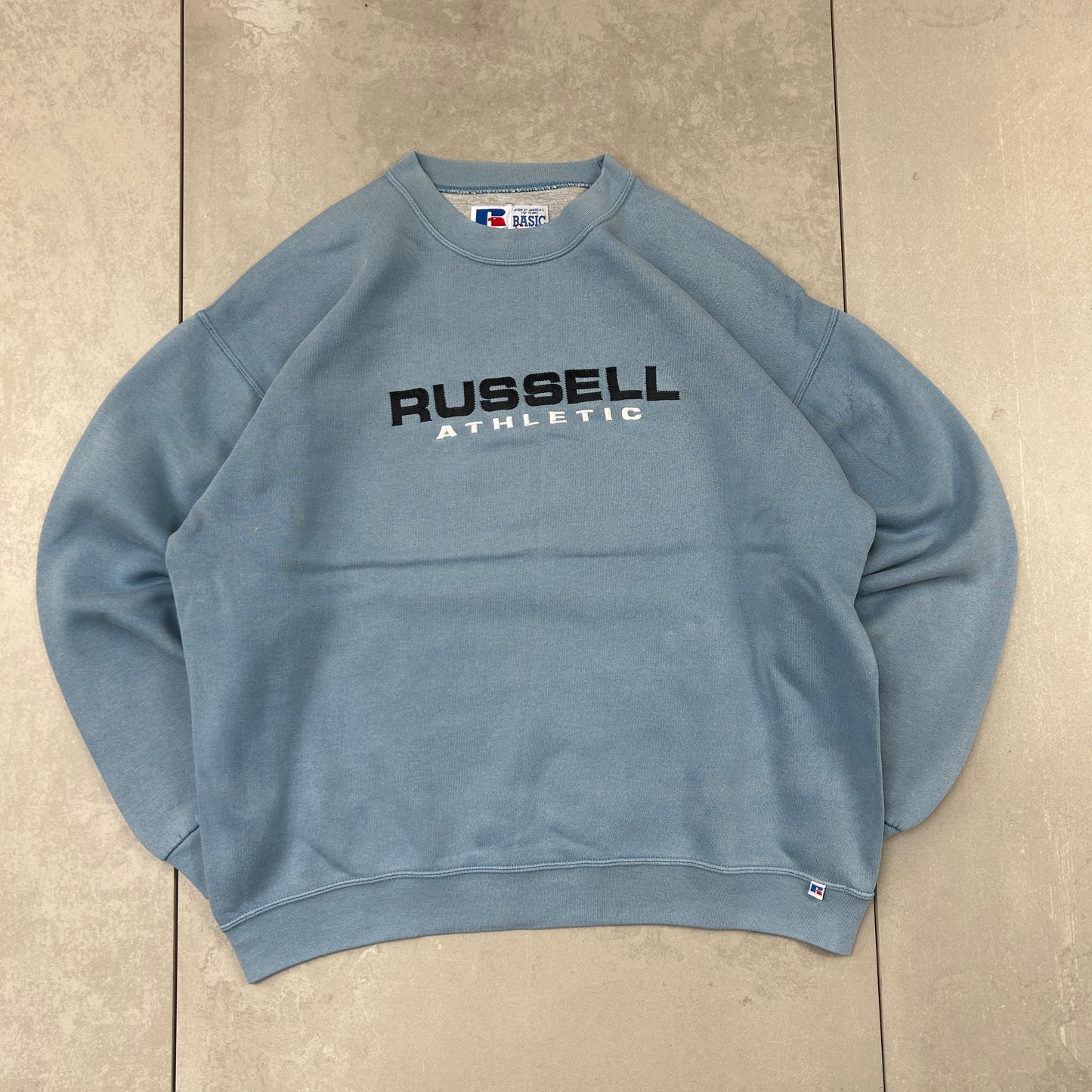 Vintage Russell Athletic Blue Embroidered Sweatshirt - L