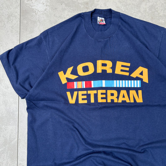 Vintage 90s Single Stitch Navy Korea Graphic T-Shirt - XL