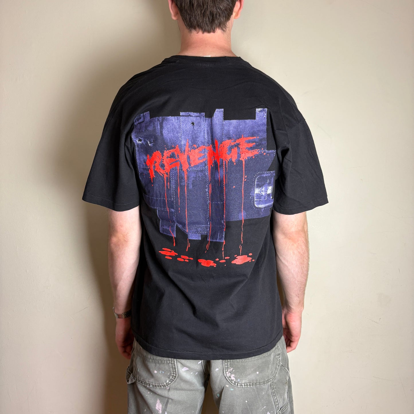 Vintage 1992 Kiss Revenge Tour Black Band Tee Single Stitch Graphic T-Shirt - XL