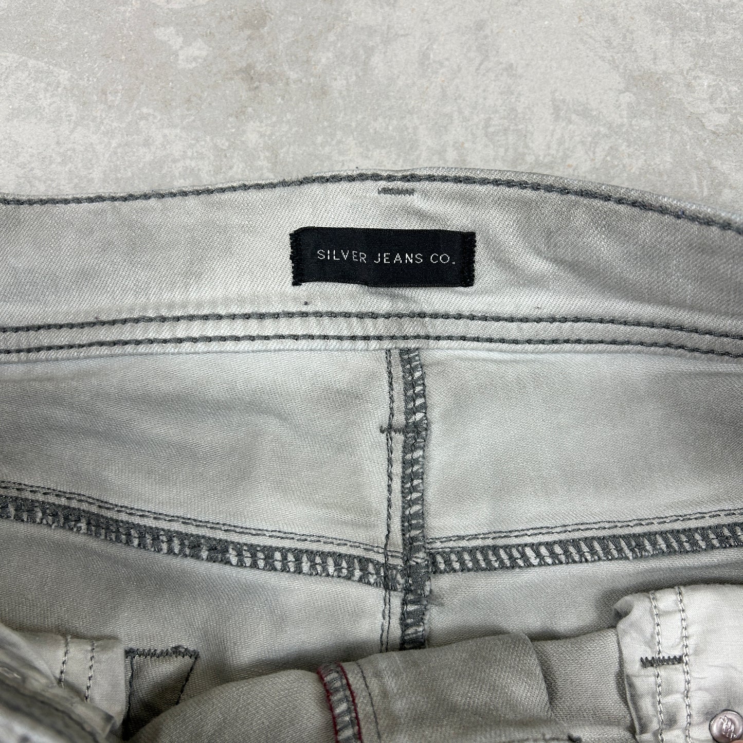 Vintage Embroidered Grey Hip Hop Baggy Jeans - 38