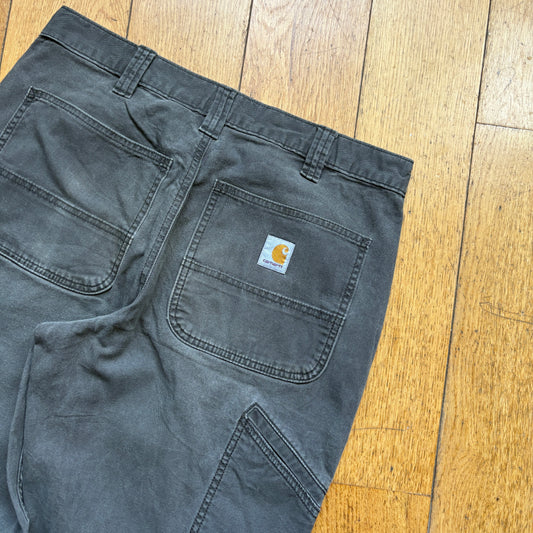 Vintage Carhartt Workwear Carpenter Grey Baggy Trousers - 33
