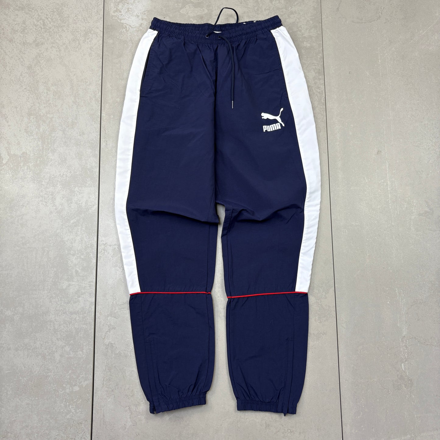 Vintage Puma Navy Baggy Tracksuit Sweatpants Track Pants Bottoms - S