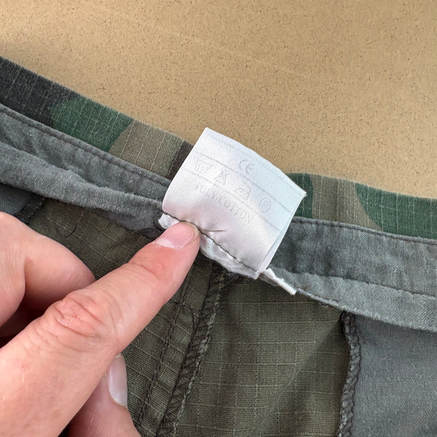 Vintage Camo Green Balloon Fatigue Y2K Baggy Trousers - 32S