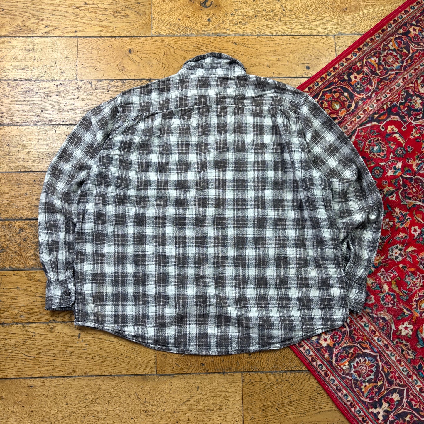 Vintage Wrangler Grey Brown Check Shirt - XL