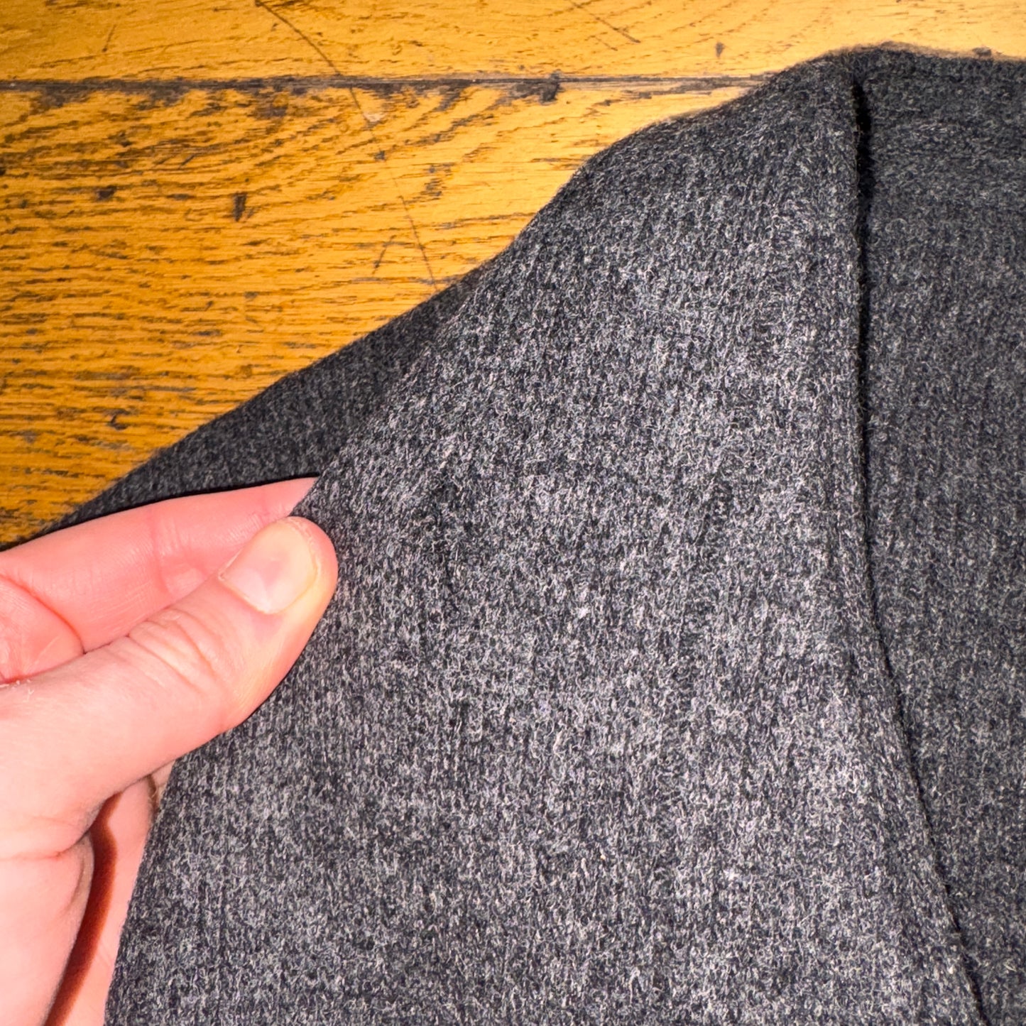 Vintage Grey Stripe Chunky Knit Cardigan Jumper - XL
