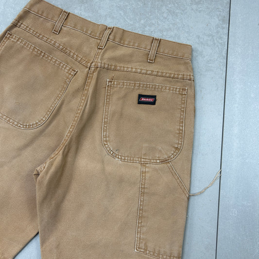 Vintage Dickies Workwear Carpenter Brown Baggy Shorts - 31