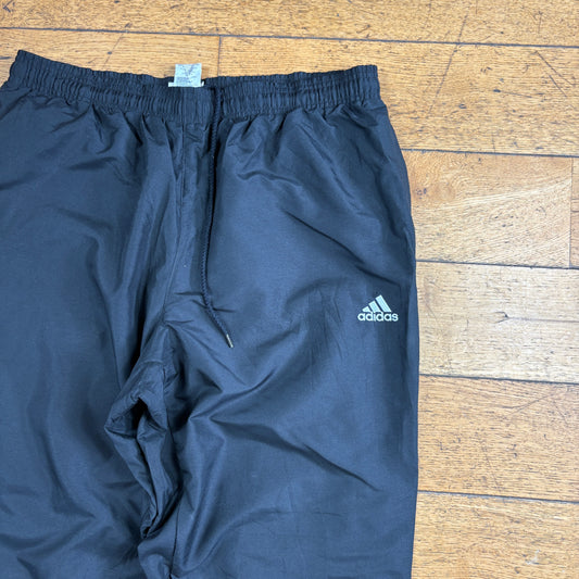 Vintage Adidas Black Baggy Tracksuit Sweatpants Track Pants Bottoms - L