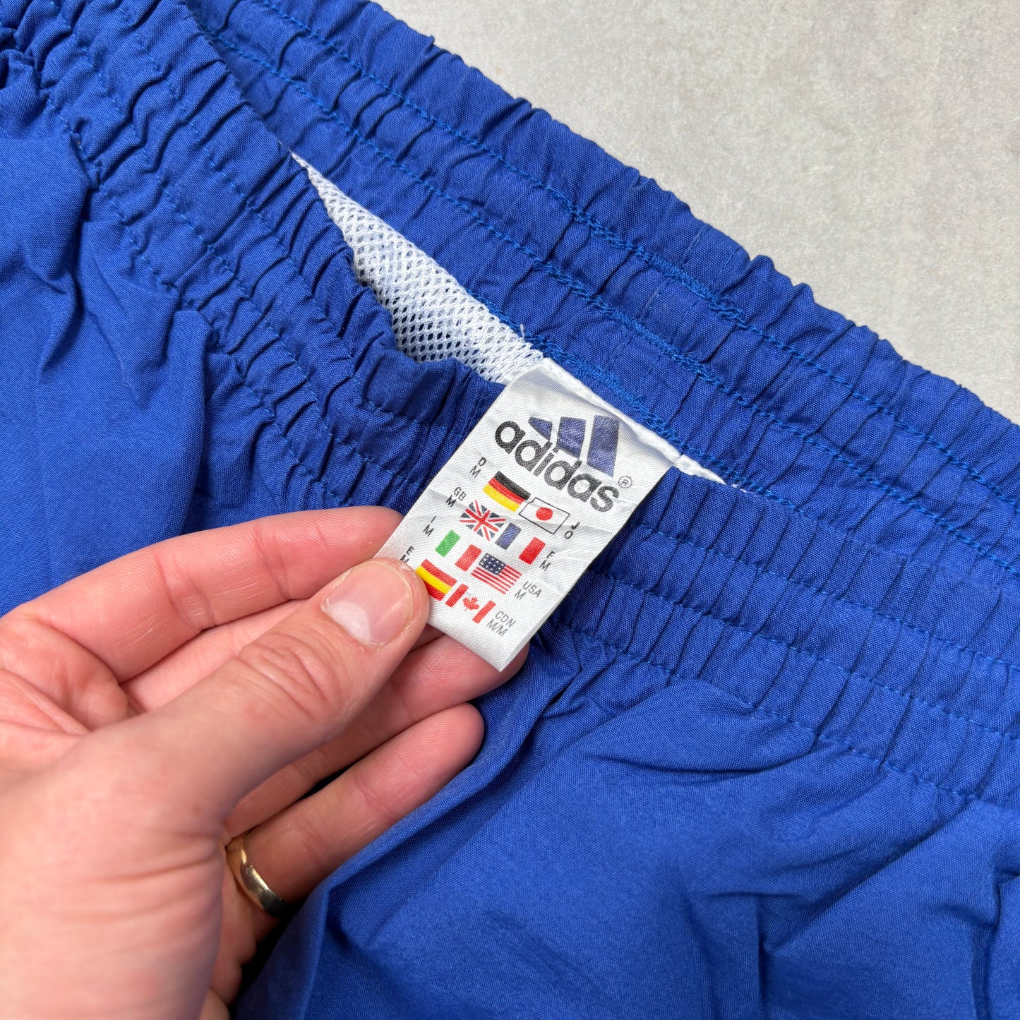 Vintage Adidas Blue Baggy Tracksuit Sweatpants Track Pants Bottoms - M