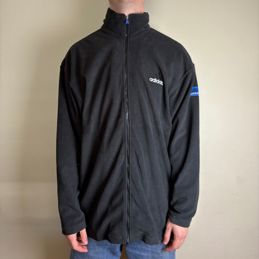 Vintage 90s Adidas Black Embroidered Fleece Sweatshirt -2XL
