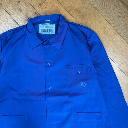 Vintage French Chore Workwear Jacket Blue Overcoat - XL