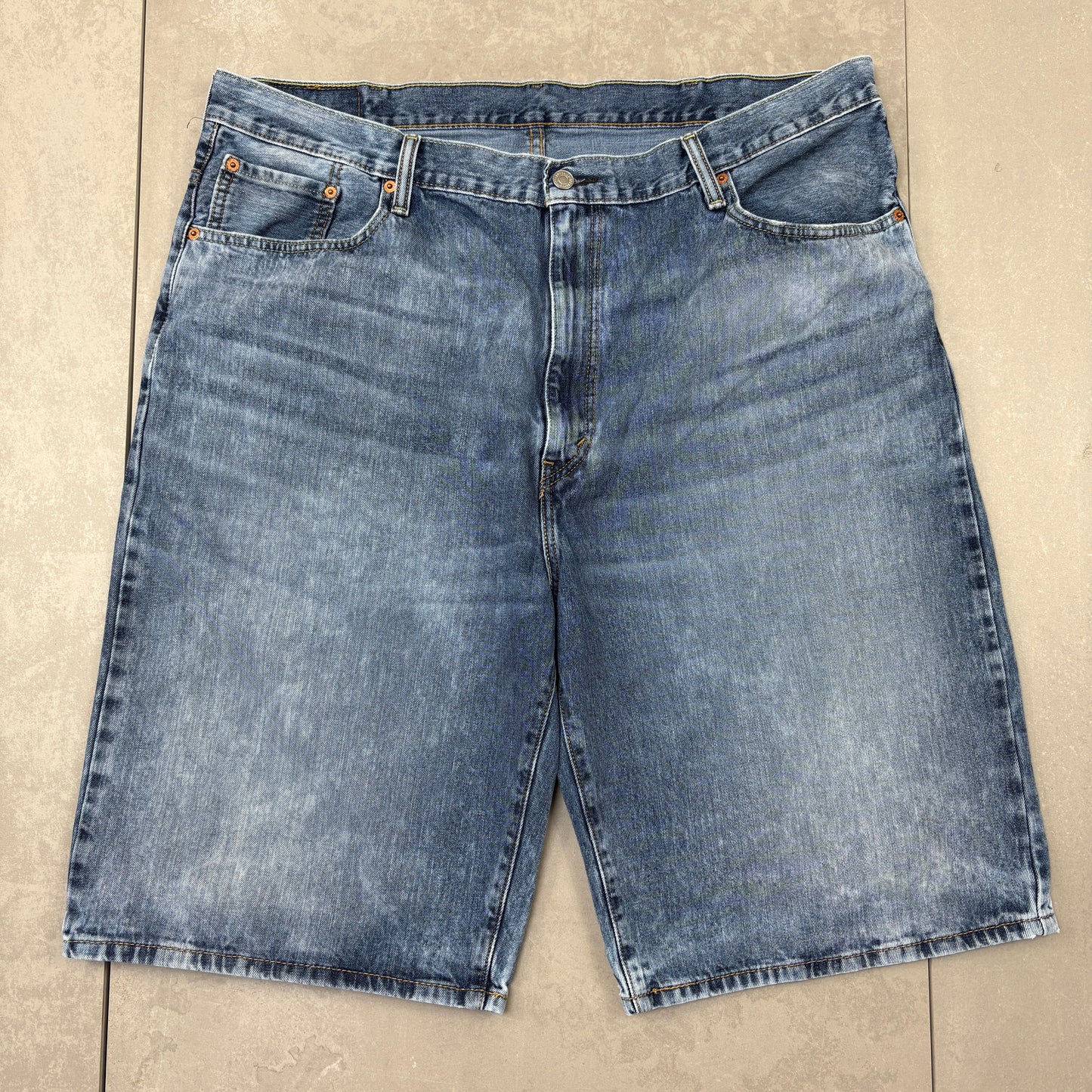 Vintage Levis 569 Blue Baggy Denim Shorts - 42