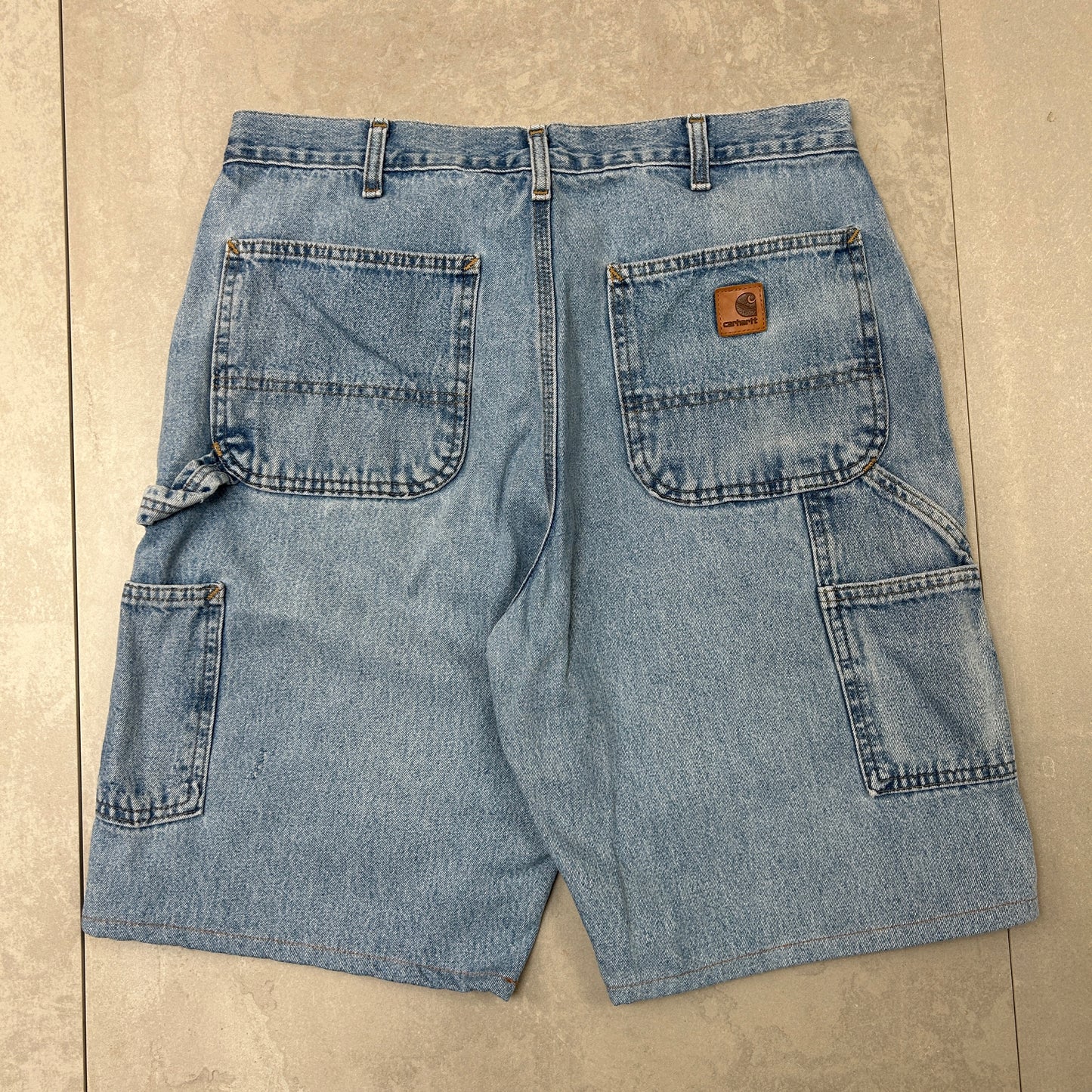 Vintage Carhartt Workwear Baggy Blue Carpenter Shorts - 34
