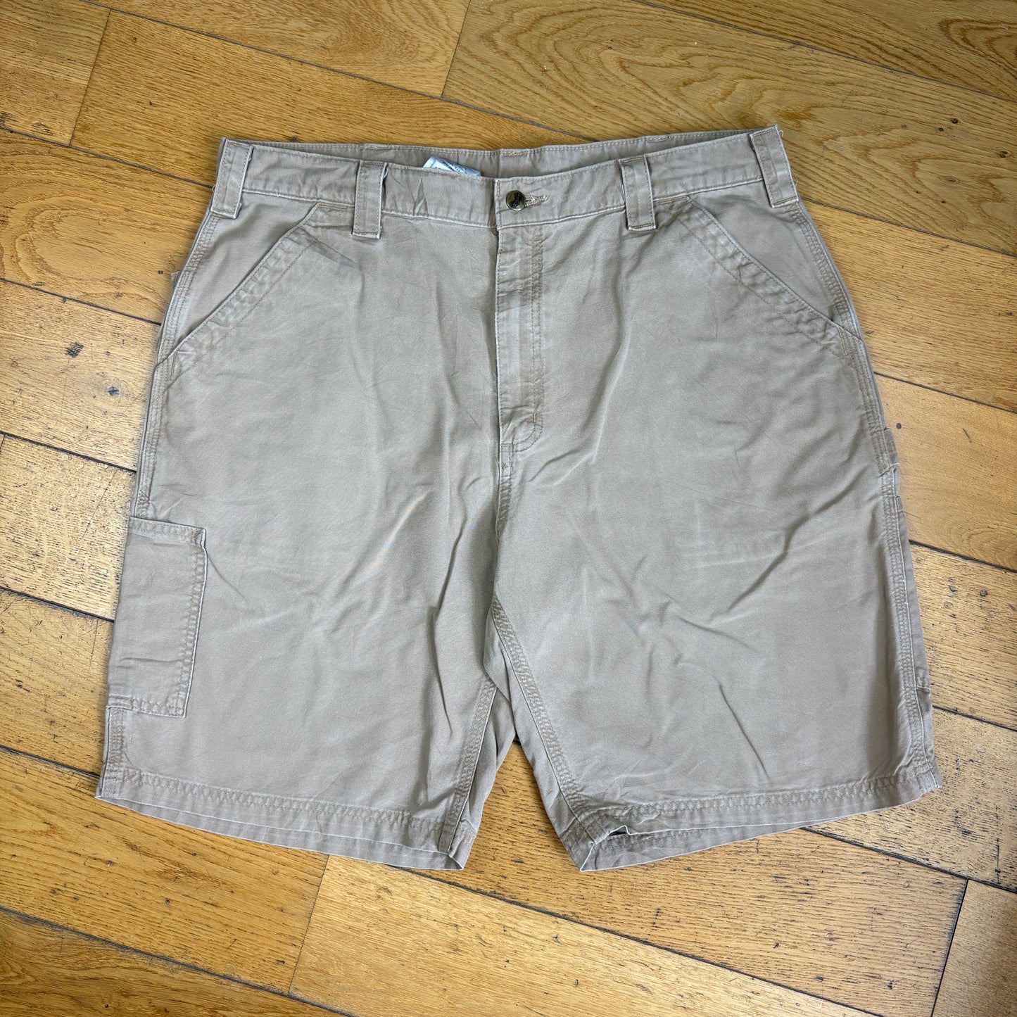 Vintage Carhartt Workwear Light Brown Baggy Carpenter Shorts - 38