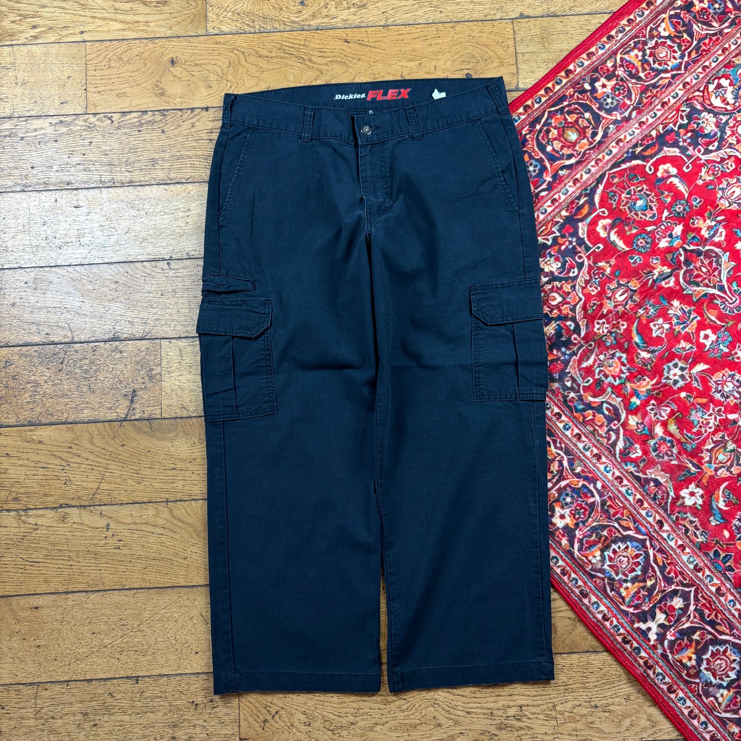 Vintage Dickies 874 Black Cargo Skate Trousers - 36