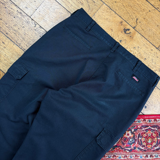 Vintage Dickies 874 Black Cargo Baggy Skate Trousers - 38