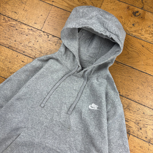 Vintage Nike Grey Embroidered Hoodie Sweatshirt - M