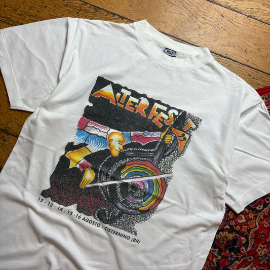 Vintage Jazz Music Festival White Graphic T-Shirt - S