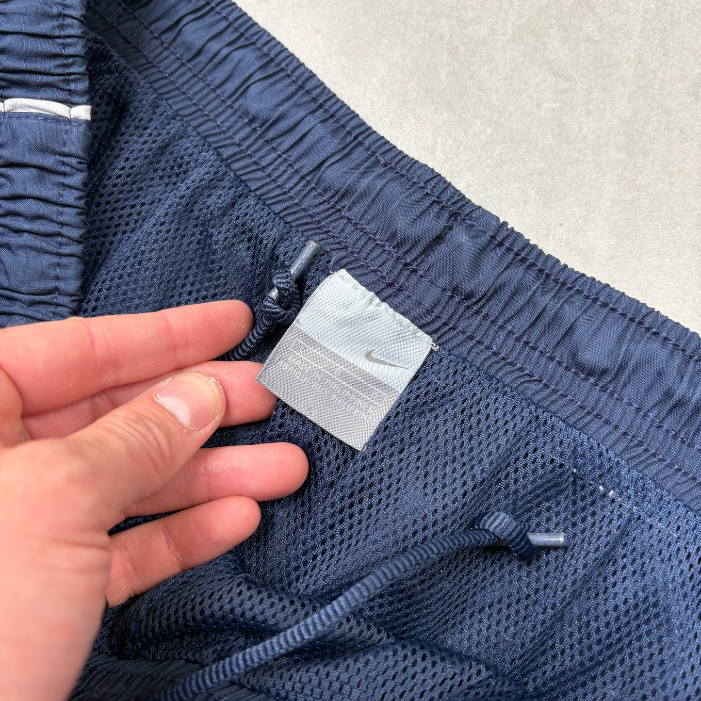 Vintage Nike Navy Baggy Tracksuit Sweatpants Track Pants Bottoms - L