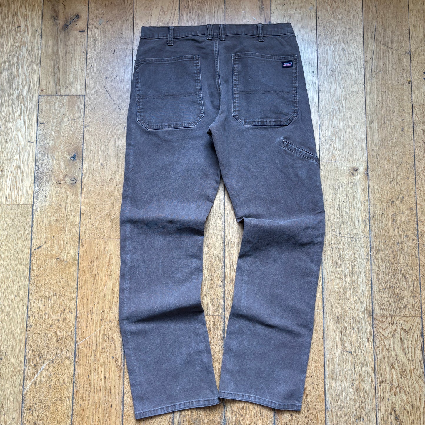 Vintage Dickies Workwear Carpenter Brown Baggy Trousers - 32