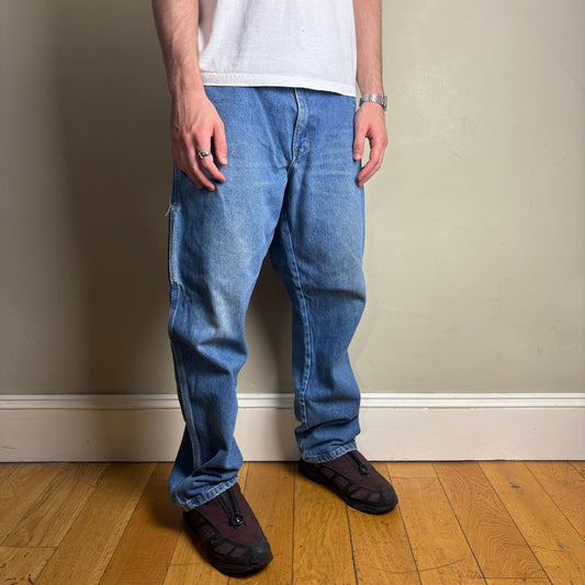 Vintage Dickies Workwear Carpenter Baggy Blue Jeans - 36R