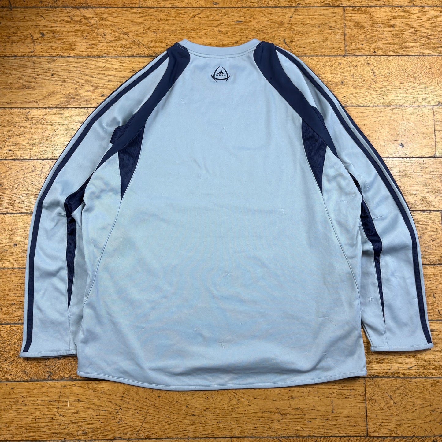 Vintage Adidas Long Sleeve Blue Lightweight Sweatshirt - XL