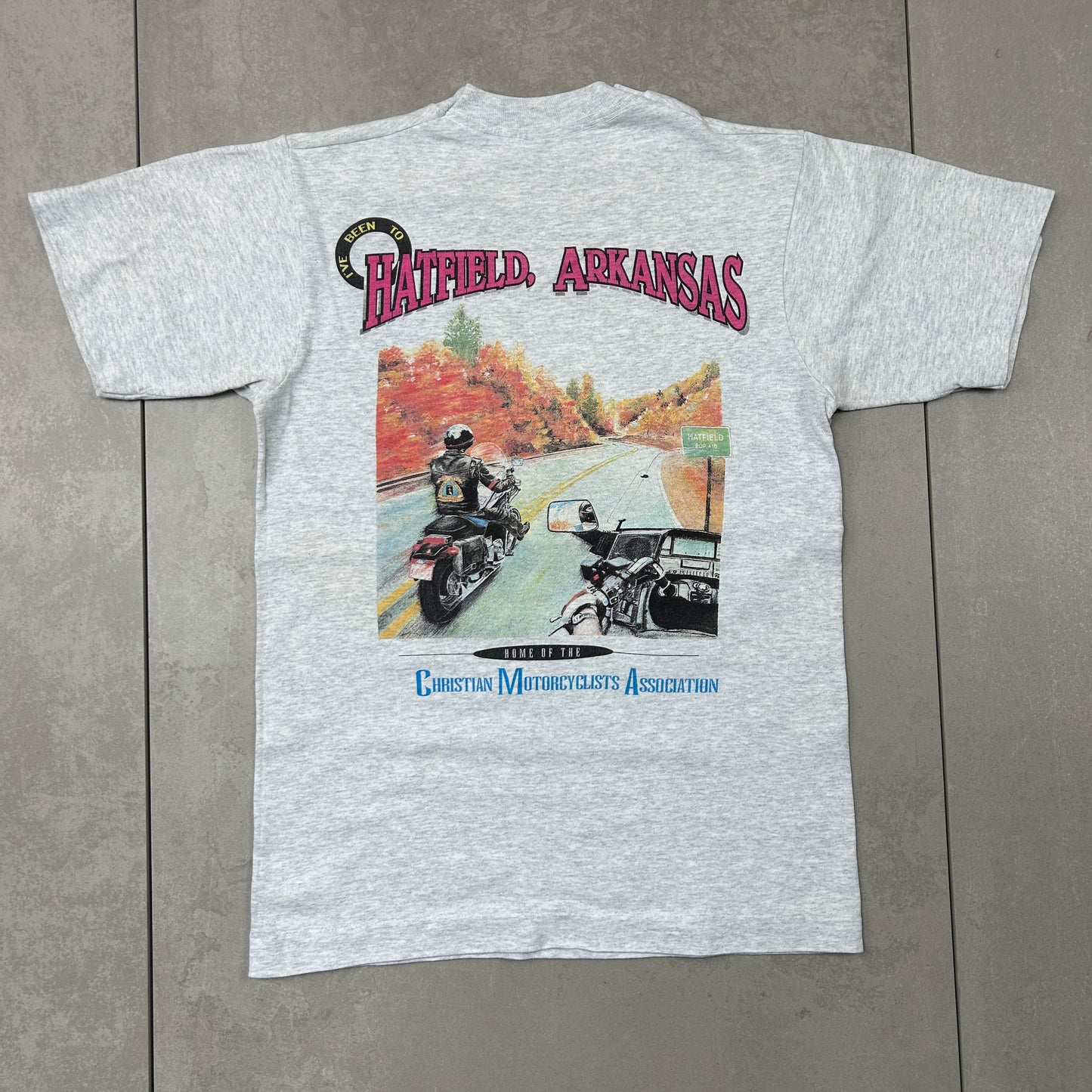 Vintage 90s Single Stitch Motorcycle Motorbike Graphic Grey T-Shirt - XS